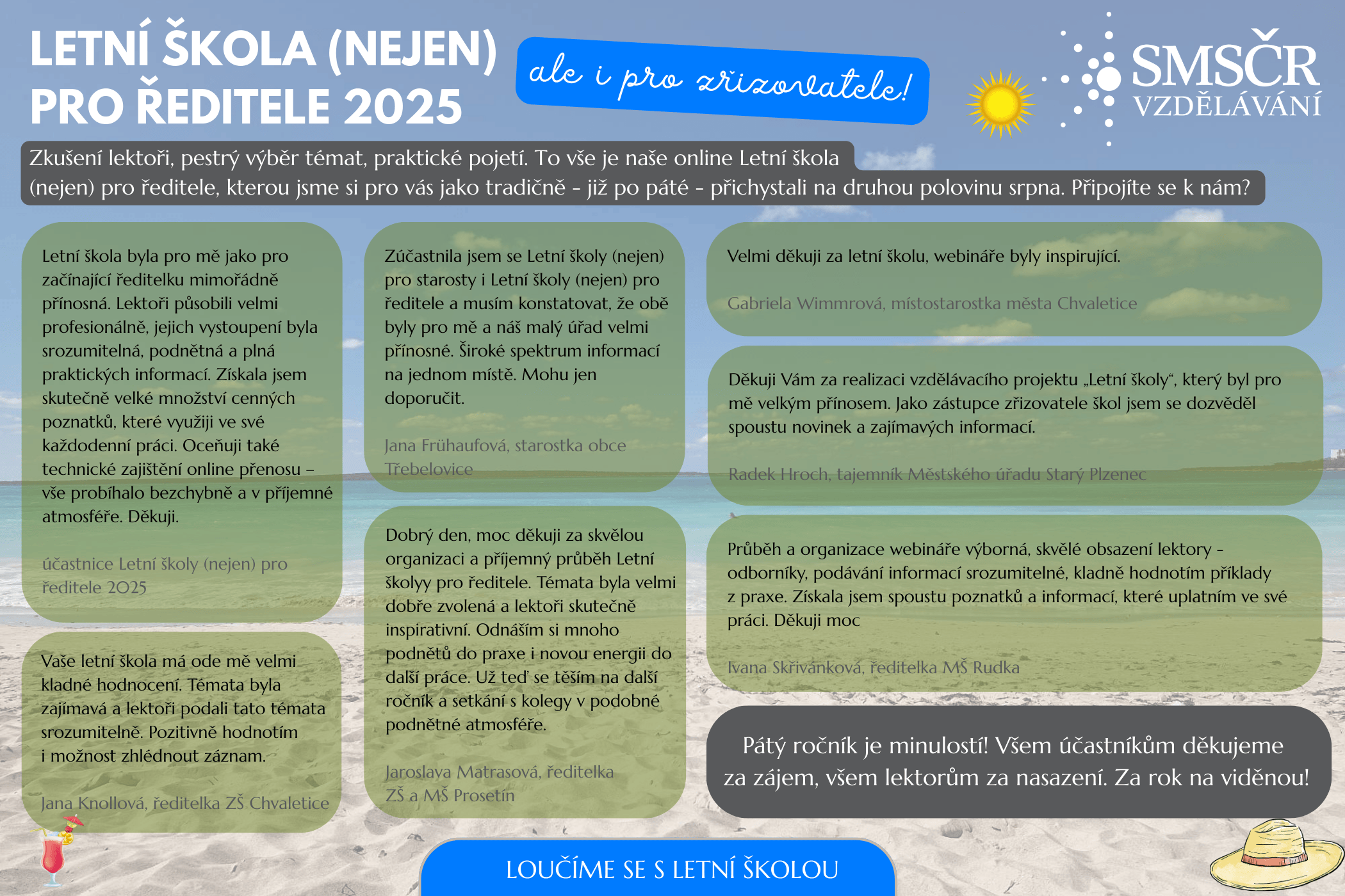 LETNÍ ŠKOLA (NEJEN) PRO ŘEDITELE 2025 - pláž_zpětná vazba